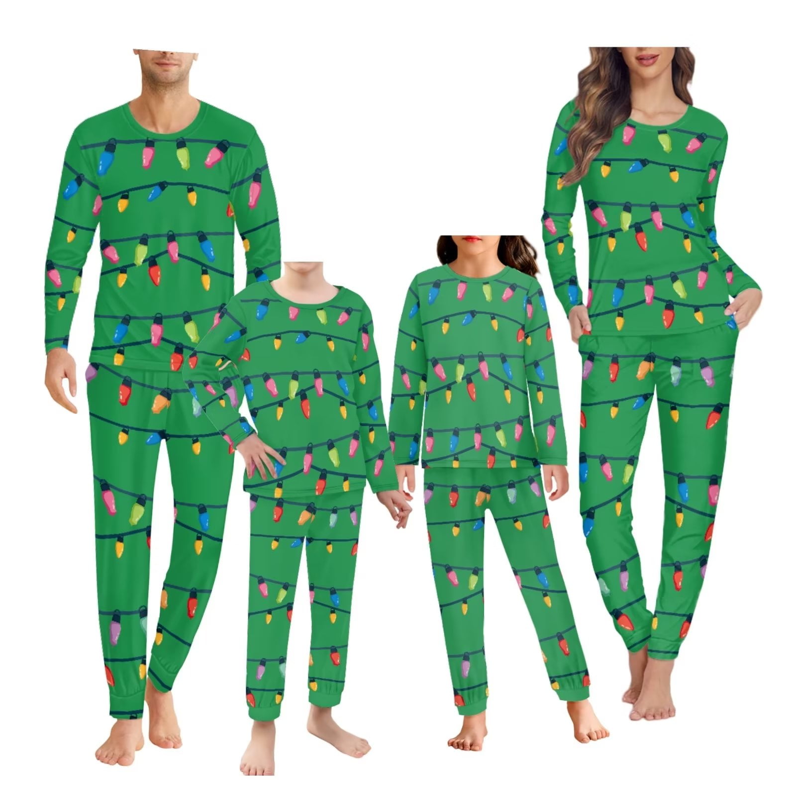 Renewold Family Matching Christmas Pajamas Soft Green Top & Pants Set of 2 Holiday Vacation