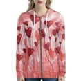 thumbnail image 1 of Renewold Fashion Zip-Front Pocket Hoodies & Sweatshirts for Women Size S Valentine's Day Round Neck Streetwear Workout Shirts Red Hearts Graphic Oversized Jacket Coat, 1 of 6