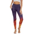 thumbnail image 1 of Renewold Flame Violet Womens Yoga Pants with Pockets High Waisted Womens Leggings Cute Exercise Yoga Leggings Opaque Activewear Lightweight Ankle Leggings, 3XL, 1 of 8