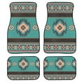 thumbnail image 1 of Renewold Front and Rear Car Floor Mats 4 Pieces Auto Carpet All Weather Protection Non-Slip Rubber Backing Universal Fit for Car Truck Sedan SUV, Southwest American Tribal Teal Pink, 1 of 7