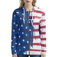 thumbnail image 1 of Renewold Full Zip Up Hoodies Size 3XL American Flag Athletic Running Sweatshirt for Women Oversized Sweatshirts Slim Fit Long Sleeve Lady Jacket with Pocket US Patriotic Tops, 1 of 5