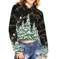 thumbnail image 1 of Renewold Girls Crop Hoodies Size 5-6 Happy Christmas Trees Sweatshirt Preppy Pullover Tops Stylish Candy Canes Activewear Fall Clothing for Party Date Club, 1 of 4
