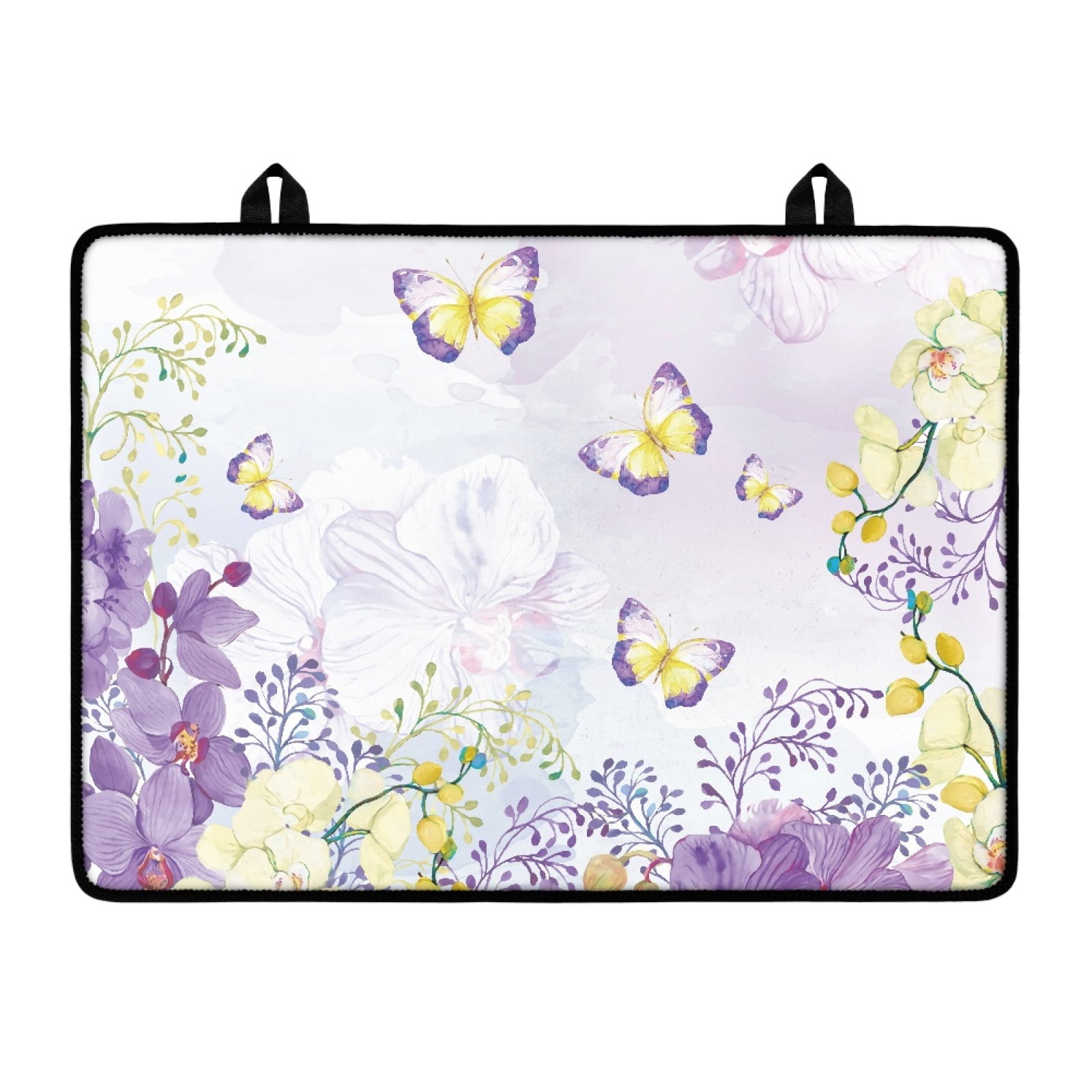 Renewold Glass Stove Top Cover Non-slip Electric Stove Top Protector Cooktop Cover for Electric Stove, Heat Resistant Foldable Range Cover, 29'' x 21'', Butterfly Flower Violet