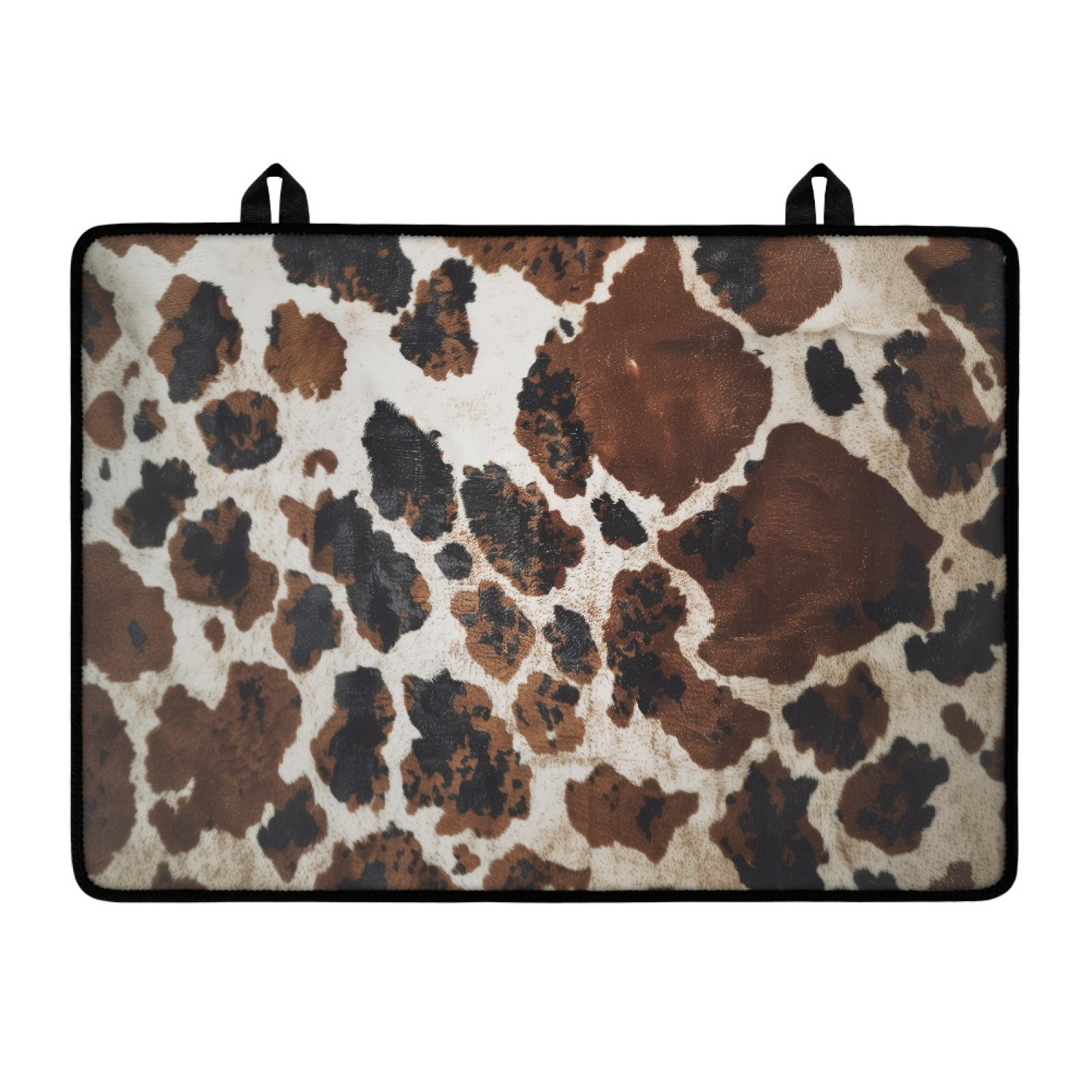 Renewold Glass Top Stove Cover Electric Stove Mat Foldable Non-slip Cooktop Mat Multipurpose Washer Dryer Top Protector Range Cover for Kitchen Counter, Brown Black Cow Print
