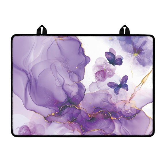 Renewold Glass Top Stove Cover Electric Stove Mat Foldable Non-slip Cooktop Mat Multipurpose Washer Dryer Top Protector Range Cover for Kitchen Counter, Butterfly Violet Marble