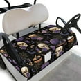 thumbnail image 1 of Renewold Golf Cart Seat Cover with Pockets Portable Lightweight Golf Blanket Easy to Install Suitable for 2 Person Seats Club Car, 52 x 32 Inch, Halloween Skull Pumpkin Rose Bat Spider Web, 1 of 7