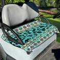 thumbnail image 1 of Renewold Golf Cart Seat Cover Universal Golf Cart Seat Blanket Keeps Cool and Clean for All 2-Seat Golf Carts, 52.36 x 32.28 Inch, American Tribal Cow Print Teal, 1 of 5