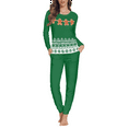 thumbnail image 1 of Renewold Green Clothing Christmas Nightwear for Women Gingerbread Man Snowflake Athletic Clothing Loungewear Long Pants Set of 2 Daily Wear Down Pullover Tops Size 6XL, 1 of 4