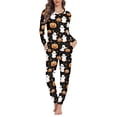 thumbnail image 1 of Renewold Halloween Pumpkins Pajamas Halloween Ghost Pjs Women Sets 2 Piece Loungewear Pajamas Slim Fit Lounge Sets Cozy Sleepwear Long Sleeve Pj-S, 1 of 1