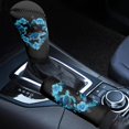 thumbnail image 1 of Renewold Handbrake Gear Shift Knob Cover 2Pcs Set Universal Fit for Most Vehicles Car Decor Accessories, Blue Sea Turtle Floral, 1 of 7