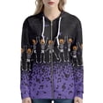 thumbnail image 1 of Renewold Happy Halloween Zip-Front Pocket Hoodies for Women Comfiest Skull Notes Long Sleeve Jacket Coat Trendy Gym Workout Clothing Sweatshirt Size L, 1 of 6