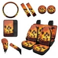 thumbnail image 1 of Renewold Hawaiian Beach Palm Tree Gold Car Seat Cover Split Covers for Women Men, Car Steering Wheel Cover Seatbelt Strap Shoulder Cover Coasters Armrest Pad Handbrake Cover Gear Shift Cover, 1 of 7