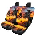 thumbnail image 1 of Renewold Hawaiian Palm Tree Gold Sky Car Seat Covers Universal Fit Car Front Seat Protector + Back Bench Cover Full Set Pack of 4, Easy to Install Machine Washable, 1 of 7