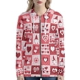 thumbnail image 1 of Renewold Heart Truck Graphic Zipper Hoodie Streetwear for Women Size 2XL Valentine's Day Casual Crewneck Long Sleeve Sweatshirts Sports Jacket with Pocket, Buffalo Grid, 1 of 6