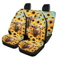 thumbnail image 1 of Renewold Highland Cow Sunflower Blue Car Seat Covers Full Set, Front and Rear Bench Protector Set, Universal Fit for Auto Truck Van SUV for Car Interior Decoration, 1 of 7