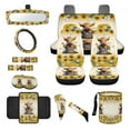 thumbnail image 1 of Renewold Highland Cow Sunflower Car Seat Covers Front Rear Full Set Steering Wheel Cover Seat Belt Pads Coasters Waste Bin Armrest Cover Cup Holders Rearview Mirror Cover Handbrake Cover Set, 14 PCS, 1 of 7
