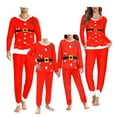 thumbnail image 1 of Renewold Holiday Family Pajama Set Elf Snowflake Sleepwear Nightwear 2 Pieces Skin Friendly Comfy Long Sleeve Loungewear for Teen Kids 3-4Y,Christmas Day, 1 of 5