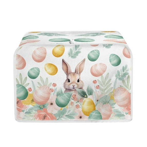 Renewold Holiday Toaster Cover for Home Easter Egg Rabbit Case Protector Toaster Covers Durable Wide Slot Microwave Oven for 2 Slice Kitchen Appliance Covers Decoration