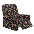 thumbnail image 1 of Renewold Holly Candy Canes Recliner Cover Anti-Slip Recliner Protector 4 Pieces Stretch Reclining Couch Cover Polyester Spandex Furniture Protector for Living Room Christmas Decor, 1 of 8