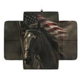 thumbnail image 1 of Renewold Horse American Flag Car Center Console Cover Comfortable Non-slip Armrest Cushion with Side Storage Pocket Arm Rest Covering Protective Cover Car Interior Accessories, 1 of 9