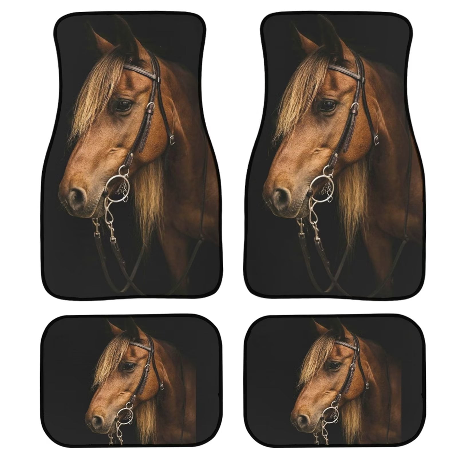 Renewold Horse Car Floor Mats Automotive Carpets for Front Rear Full