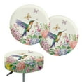 thumbnail image 1 of Renewold Hummingbird Flower Butterfly Stool Covers 2 Pack Washable and Stretch Round Bar Stool Covers Pub Counter Stool Chair Slipcovers for 12-14 Inch Cushion, 1 of 6