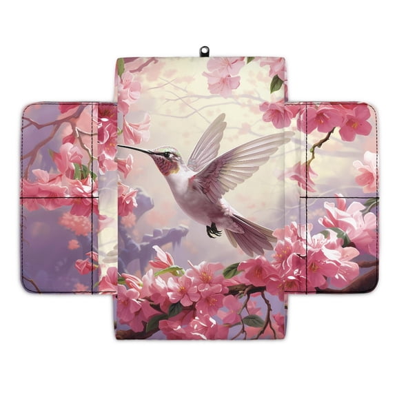 Renewold Hummingbird Flower Pink Car Center Console Cover Soft Armrest Cover Protector Wear-Resistant Non-slip Middle Console Pad Protective Cover for Car Storage Box Universal Fit
