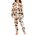 thumbnail image 1 of Renewold Kid Pj Pajama Top Bottom Set of 2 Thermal Black Cats Pumpkins Winter Fall Home Life Outfits Warm Halloween Crewneck Long Sleeve Loungewear Sleepwear Size 9-10, 1 of 5