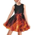 thumbnail image 1 of Renewold Kids Fire Print Party Tank Dresses Size 7-8 Years Lightweight Princess Dress Up Clothes for Little Girls Soft Summer Knee Length Skater Dress for Teens, 1 of 6