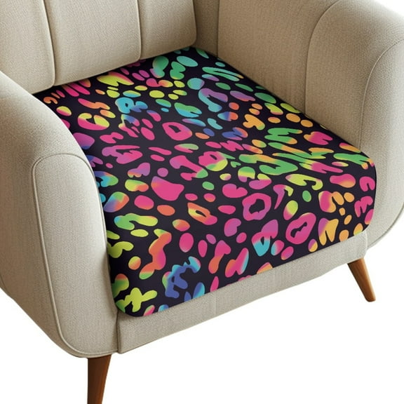 Renewold Leopard Print Pink Blue Green Stretch Sofa Seat Cushion Slipcover Soft Dog Couch Slipcover Elastic Separate Armchair Slipcover Pet Friendly for Living Room Home Decor, S