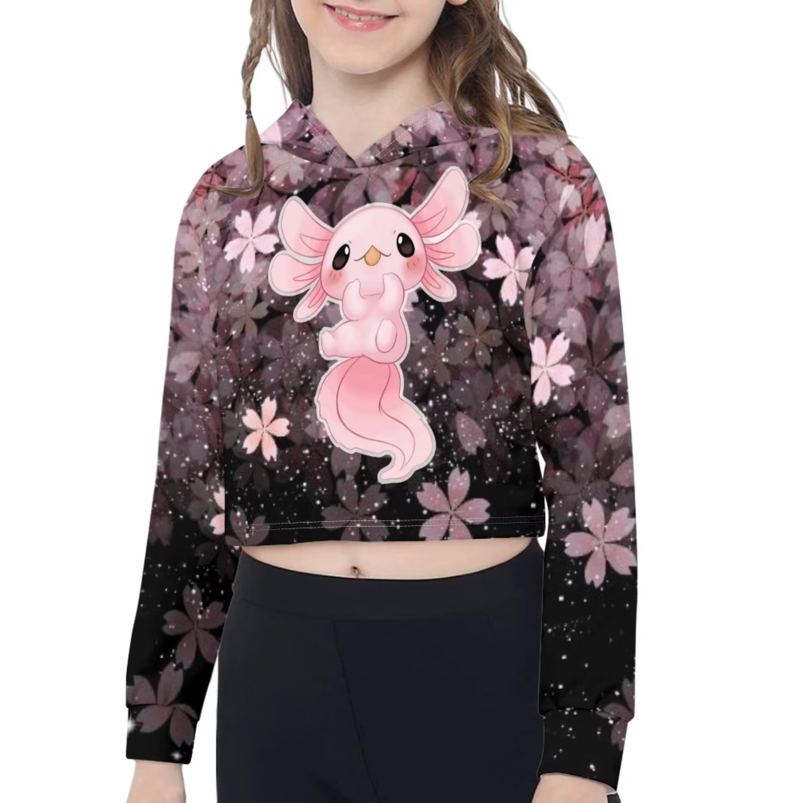 Renewold Youth Pink Clothing Crop Hoodie & Pullover Trendy Sweatshirts  Koala Butterfly Fall Clothes Blouse Tops for Girl Age 7-8 Athletic  Volleyball Clothing 