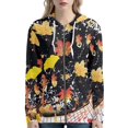 thumbnail image 1 of Renewold Lightweight Women's Zip Up Hoodie Sweatshirt for Fall Spring Winter Athletic Thanksgiving Daily Wear Clothing Music Note Maple Leaves Jacket Outwear Size XS, 1 of 6