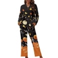 thumbnail image 1 of Renewold Loose Button Pajama for Fall Spring Winter Maple Leaves Pumpkins Athletic Clothing Size S 2 Pieces Women Casual Sweatshirt Sweatpants Set,Thanksgiving Holiday, 1 of 6