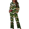 thumbnail image 1 of Renewold Loose Winter Pajama Women Xmas Ball Snowflake Button Nightwear Lounge Set Size S 2PCS Stretchy Clothing Relaxed Sleepwear Christmas Birthday Gifts, 1 of 6
