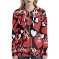 thumbnail image 1 of Renewold Love Heart Zippered Hoodies Jacket for Women Valentine's Day Crewneck Sweatshirt Street-Wear Size 3XL Trendy Yoga Cricket Clothing with Hood, 1 of 6