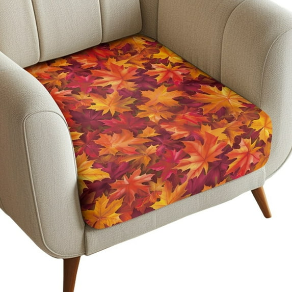 Renewold Maple Leaves Stretch Sofa Cushion Cover Soft Couch Seat Cushion Slipcover Autumn Fall Furniture Protector Washable Anti-Slip with Elastic Bottom, S