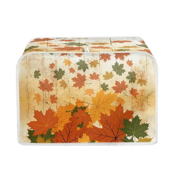 Renewold Maple Leaves Toaster Cover 2 Slice Wide Slot Bread Maker Cover Dust Protection Cover Durable Fall Thanksgiving Kitchen Appliance Decor Cover