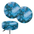 thumbnail image 1 of Renewold Marble Blue Gold Round Stool Covers Washable Stretch Bar Stool Seat Cover Cushion 12"-14" Dustproof Stool Cushion Slipcover Home Bar Decoration, 1 of 6