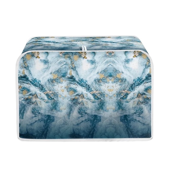 Renewold Marble Stripe Toaster Covers 4 Slice Wide Slot Breadmaker Cover Dirt-Resistant Kitchen Small Appliance Cover Anti Fingerprint Protection