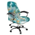 thumbnail image 1 of Renewold Marble Teal Gold Office Chair Cover Decorative Rotating Chair Slipcover Stretch Soft Chair Protector Cover for Desk Computer Chair St. Patrick's Day Decor, S, 1 of 7