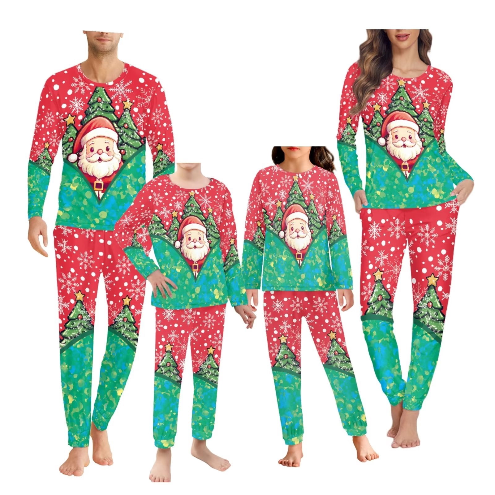 Renewold Matching Family Christmas Pajama Sets Santa Xmas Trees Mens ...