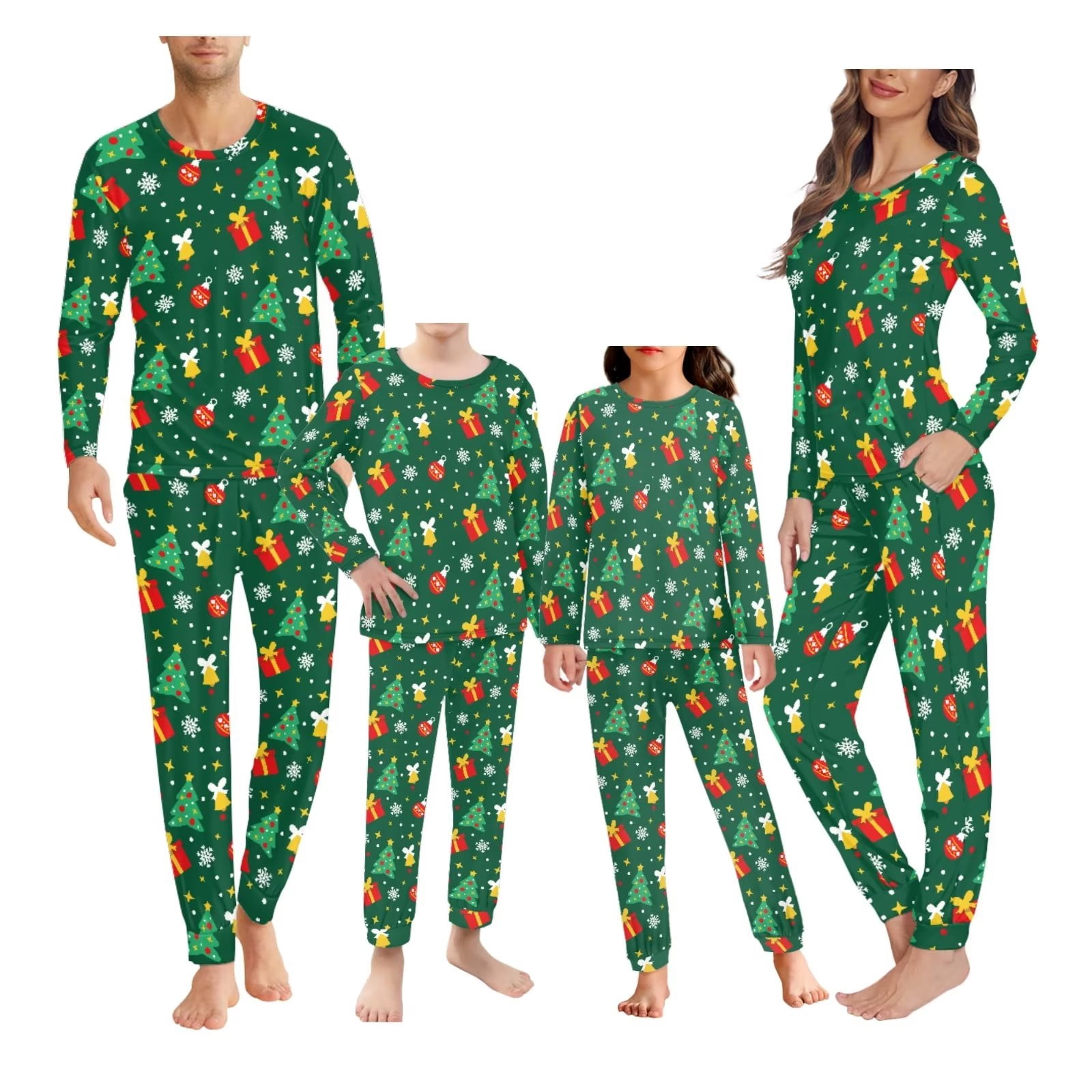 Renewold Matching Family Pajamas Sets Christmas PJ's Xmas Trees Ball ...