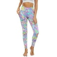 thumbnail image 1 of Renewold Mermaid Scales Colorful Yoga Pants with Pockets for Women High Waisted Workout Yoga Pants Tummy Control Buttery Soft Compression Pants Sportswear Non See-Through, M, 1 of 8