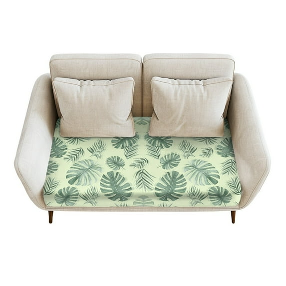 Renewold Monstera Leaf Green Couch Seat Cushion Cover Separate Sofa Seat Cushion Slipcover Wear-Resistant Loveseat Seat Cover Washable Stay in Place for Kids, Pets, M