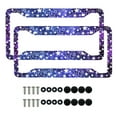 thumbnail image 1 of Renewold Moon Star Purple Galaxy Metal Car Plate Frame Tag Novelty Metal Automotive License Plate Frames License Plate Frame Car Decor, 2 Pack, 1 of 7