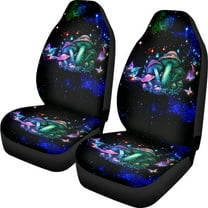Renewold Mushroom Galaxy Car Seat Cover Front Set Only, Soft Breathable Front Car Seat Bottom Cover Protector Auto Interior Accessories Decor