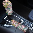 thumbnail image 1 of Renewold Neoprene Auto Handbrake Cover Gear Shift Knob Cover Set Car Interior Decor Accessories, Hippie Flower Colorful, 1 of 7