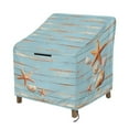 thumbnail image 1 of Renewold Outdoor Chair Covers Waterproof Couch Cover Dust Proof Heavy Duty Patio Adirondack Chair Protector with Air Vent Fits up to 29"W x 33"D x 36"H, Starfish Seashell Blue Wood Grain, 1 of 7