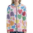 thumbnail image 1 of Renewold Oversized Full Zip Up Hoodies for Valentine's Day Gifts Colorful Hearts Casual Athletic Sweatshirts Outerwear Size 3XL Comfort Women Streetwear Jacket, 1 of 6