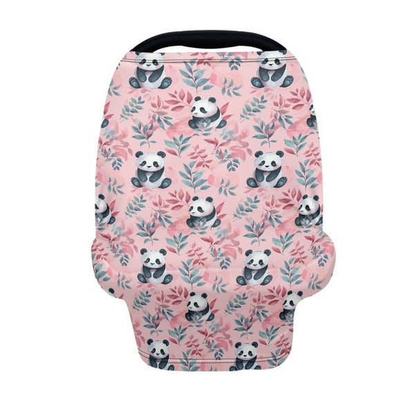 Renewold Panda Leaf Pink Baby Car Seat Covers Nursing Scarf Car Seat Canopy Shopping Cart Cover and High Chair Cover Protect Babies and Breastfeeding Mothers
